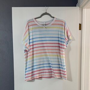 Scarlett Multicolor Striped Short Sleeve Tee